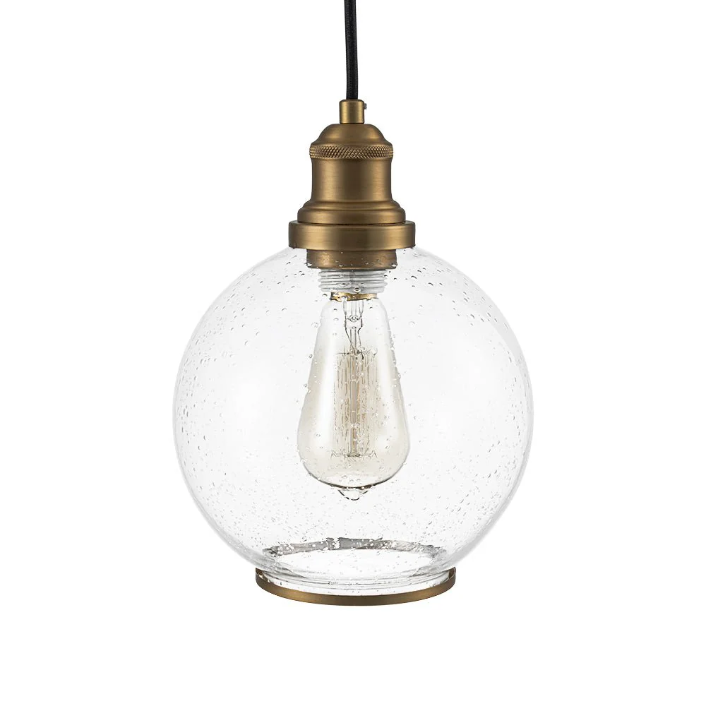 1-Light Corded Seeded Glass Globe Kitchen Pendant Light - Image 10