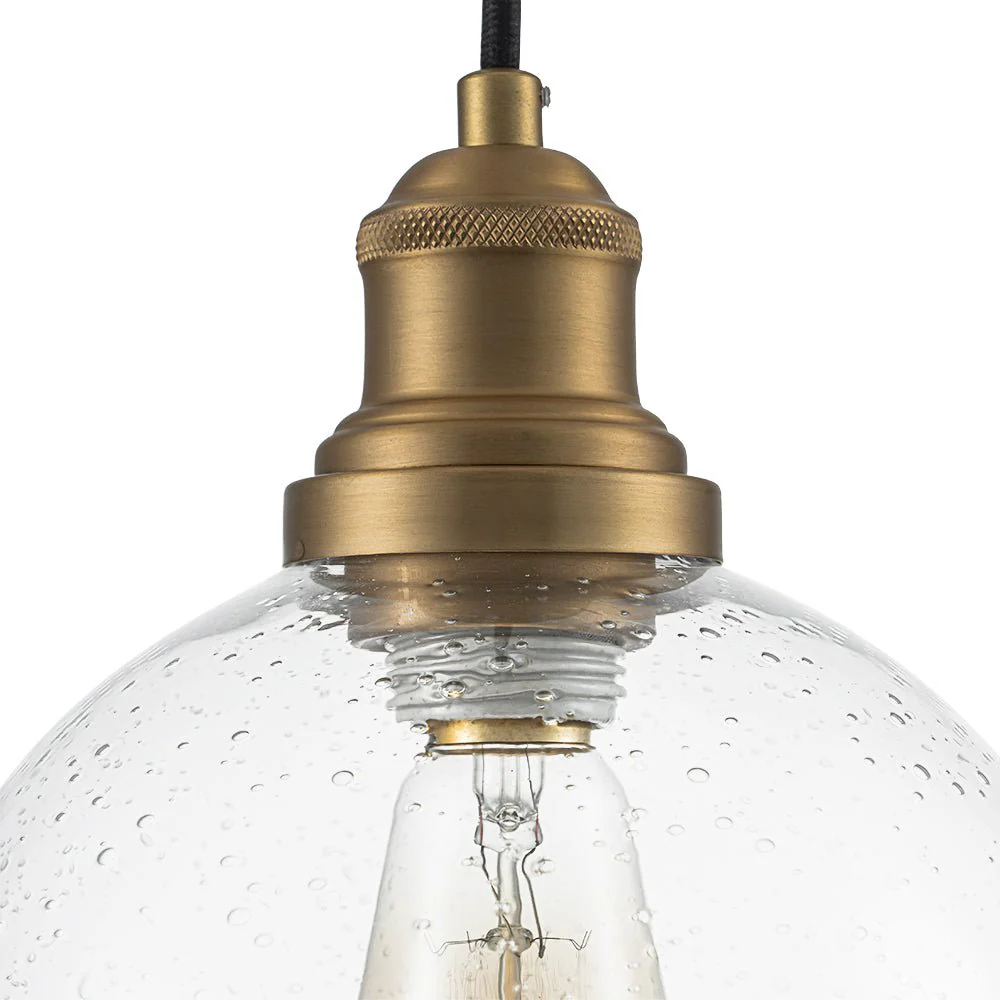 1-Light Corded Seeded Glass Globe Kitchen Pendant Light - Image 12