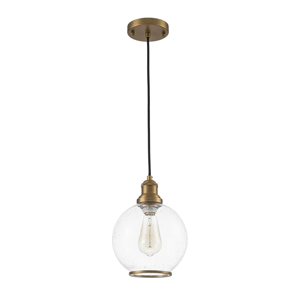 1-Light Corded Seeded Glass Globe Kitchen Pendant Light - Image 4