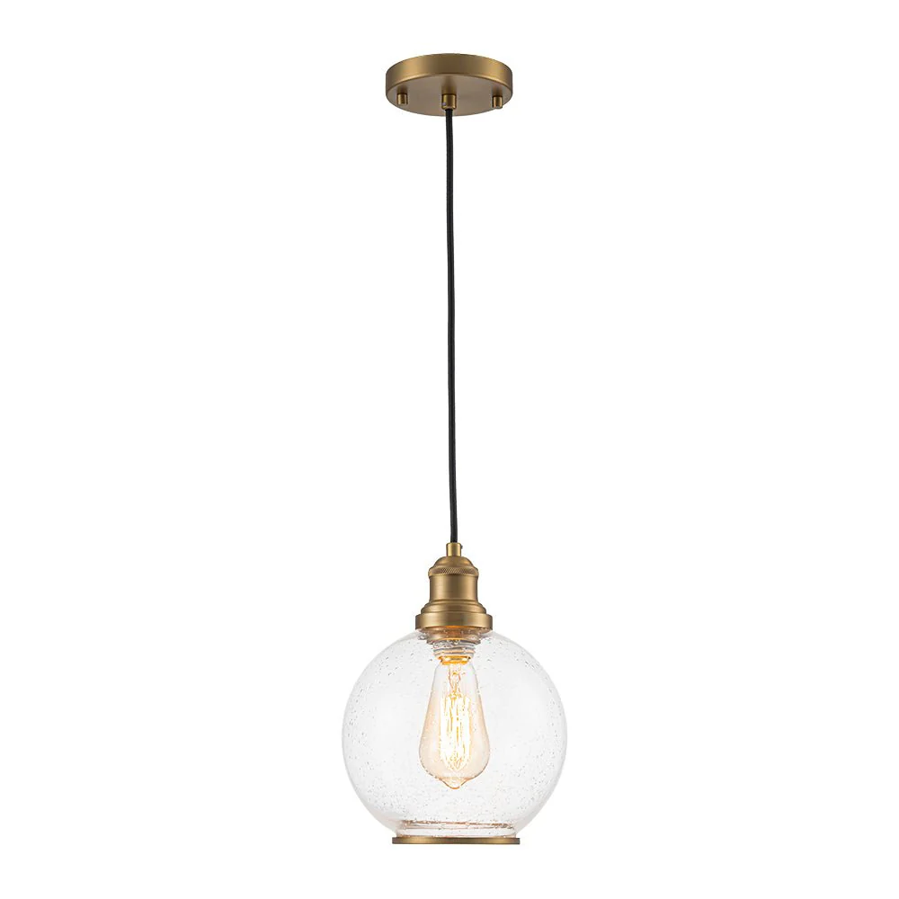 1-Light Corded Seeded Glass Globe Kitchen Pendant Light - Image 5