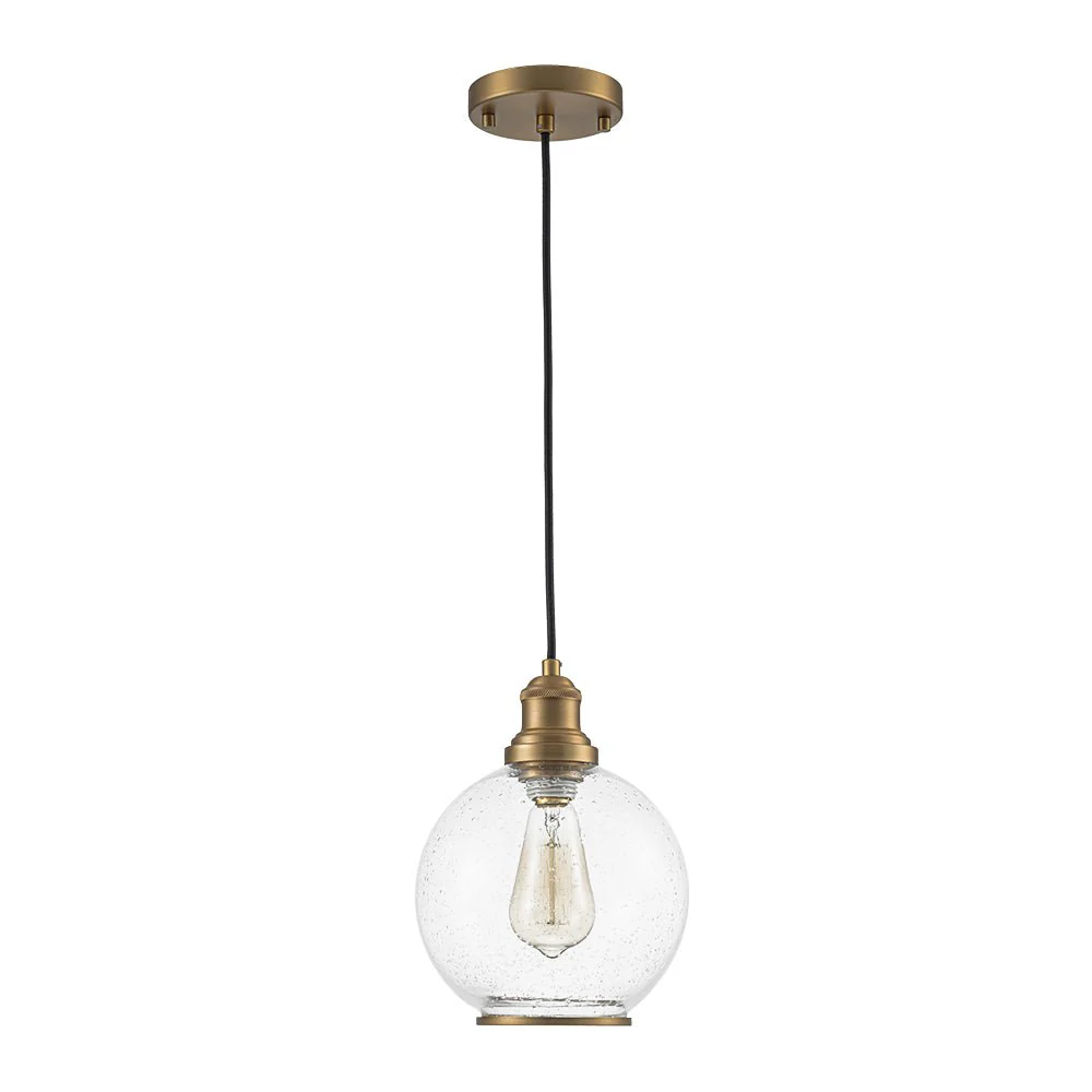 1-Light Corded Seeded Glass Globe Kitchen Pendant Light - Image 6