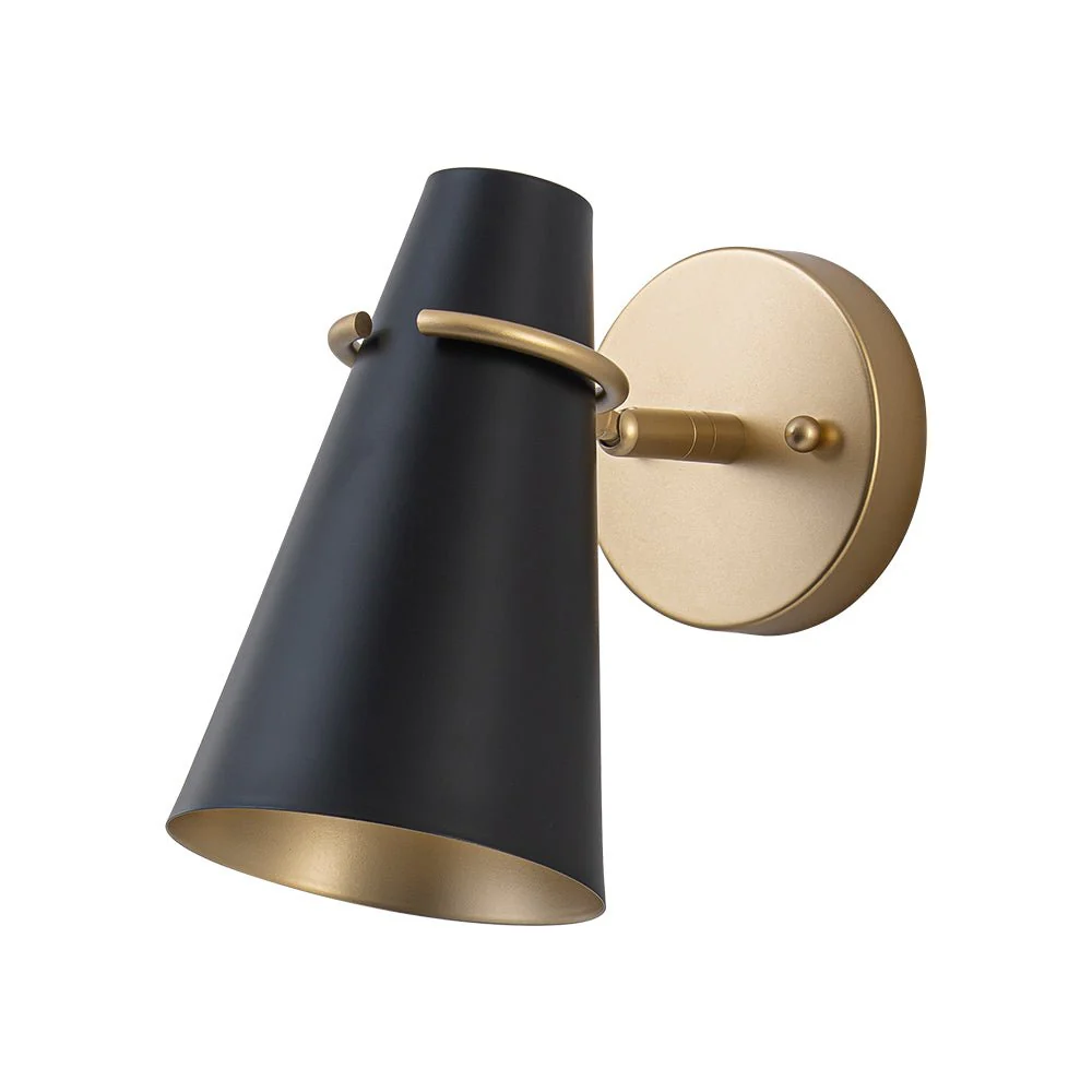 1-Light Adjustable Head Metal Cone Vanity Wall Sconce - Image 10