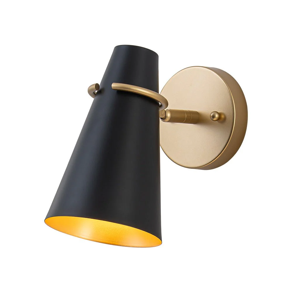 1-Light Adjustable Head Metal Cone Vanity Wall Sconce - Image 11