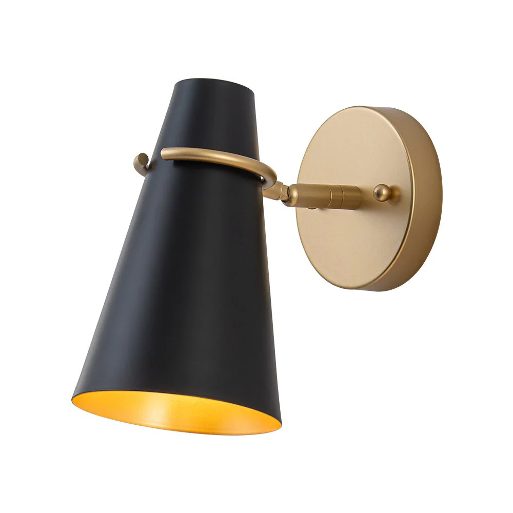 1-Light Adjustable Head Metal Cone Vanity Wall Sconce - Image 12