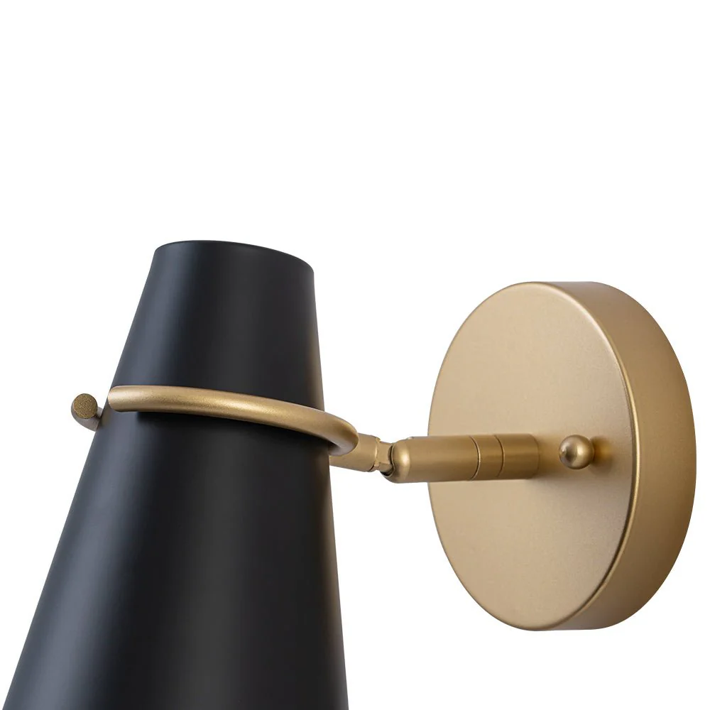 1-Light Adjustable Head Metal Cone Vanity Wall Sconce - Image 14