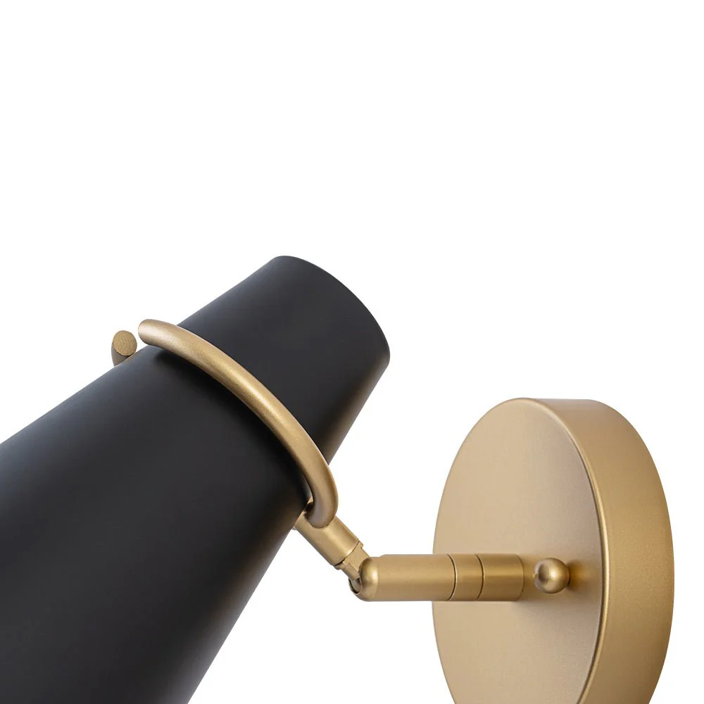 1-Light Adjustable Head Metal Cone Vanity Wall Sconce - Image 15