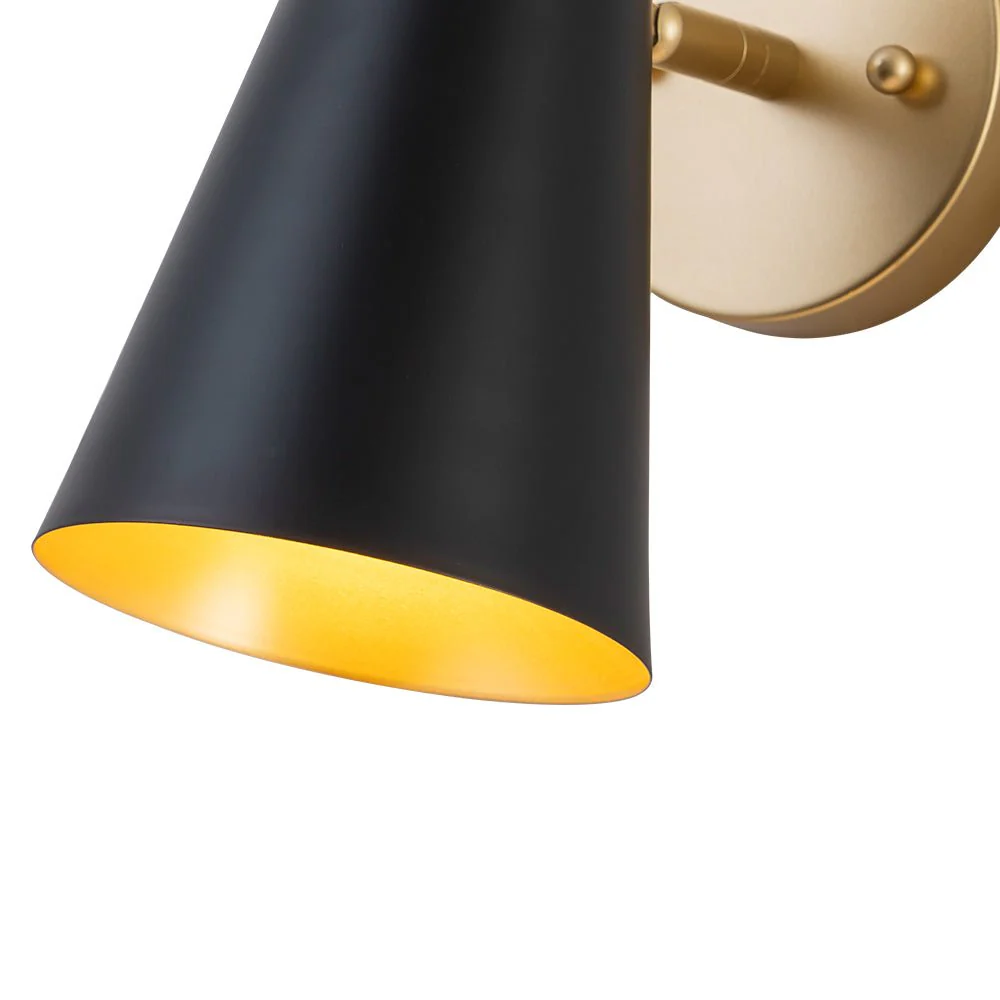 1-Light Adjustable Head Metal Cone Vanity Wall Sconce - Image 16