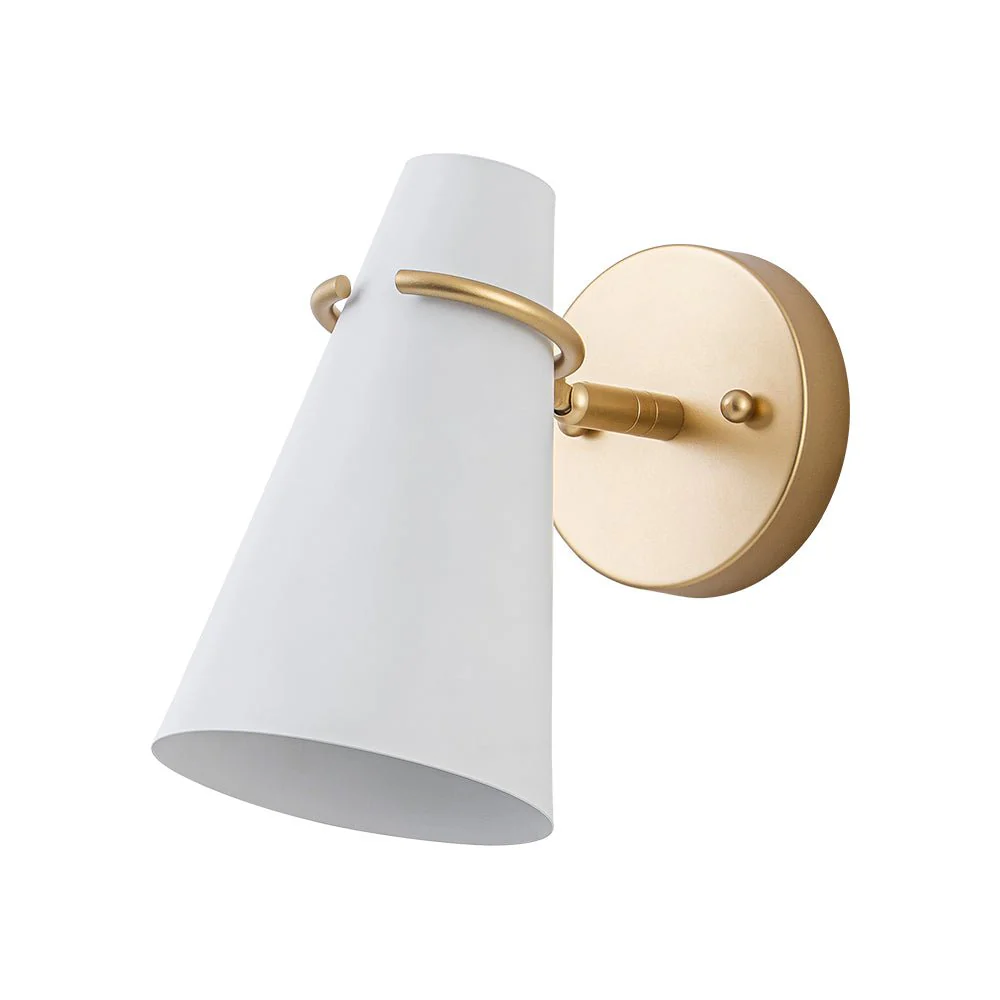 1-Light Adjustable Head Metal Cone Vanity Wall Sconce - Image 18