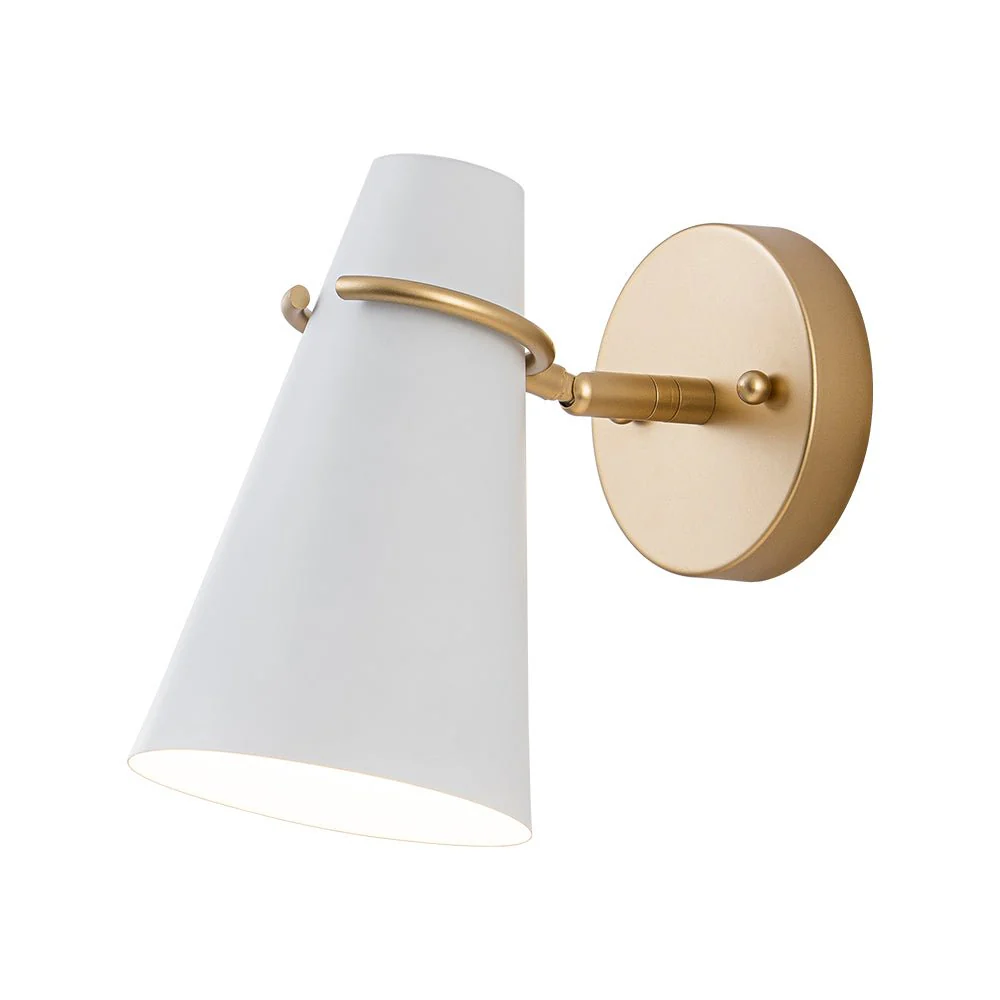 1-Light Adjustable Head Metal Cone Vanity Wall Sconce - Image 19