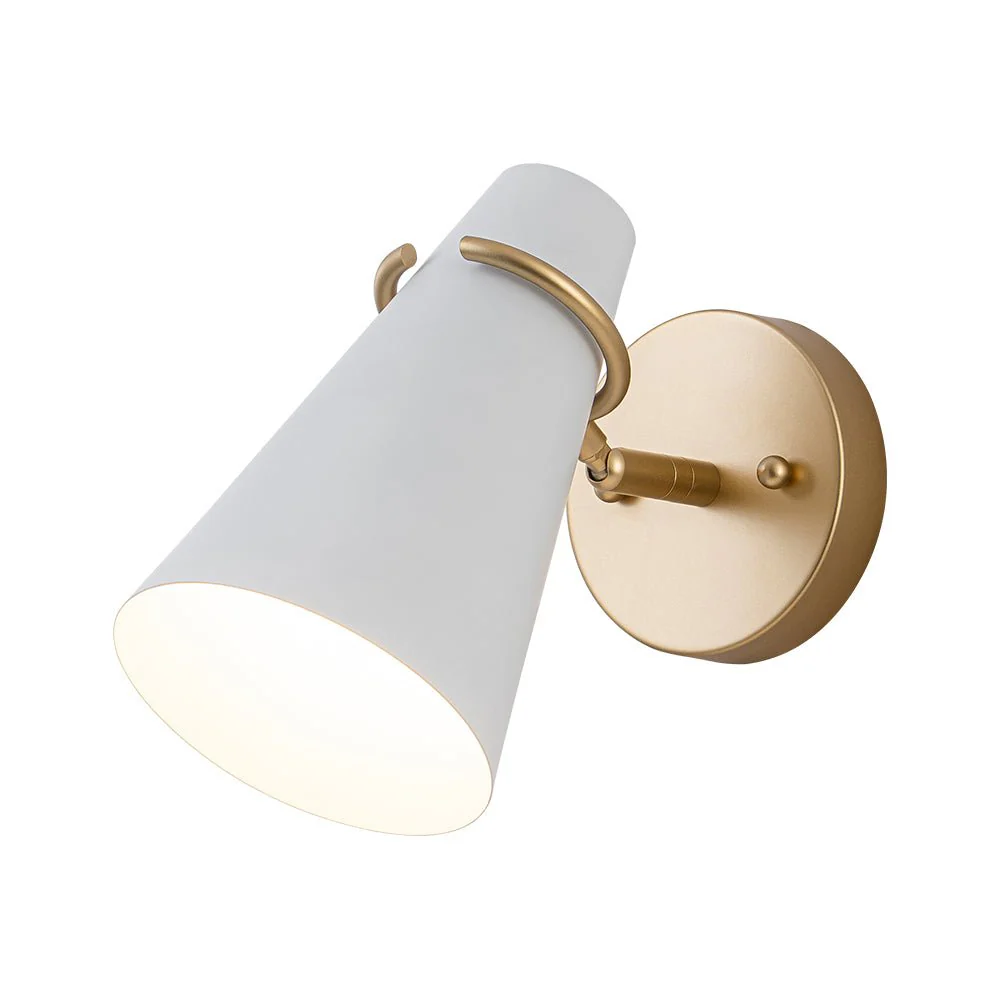 1-Light Adjustable Head Metal Cone Vanity Wall Sconce - Image 20