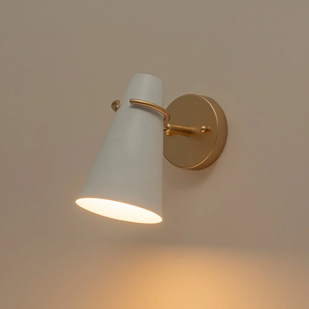 1-Light Adjustable Head Metal Cone Vanity Wall Sconce - Image 28