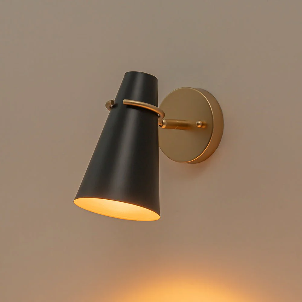 1-Light Adjustable Head Metal Cone Vanity Wall Sconce - Image 5