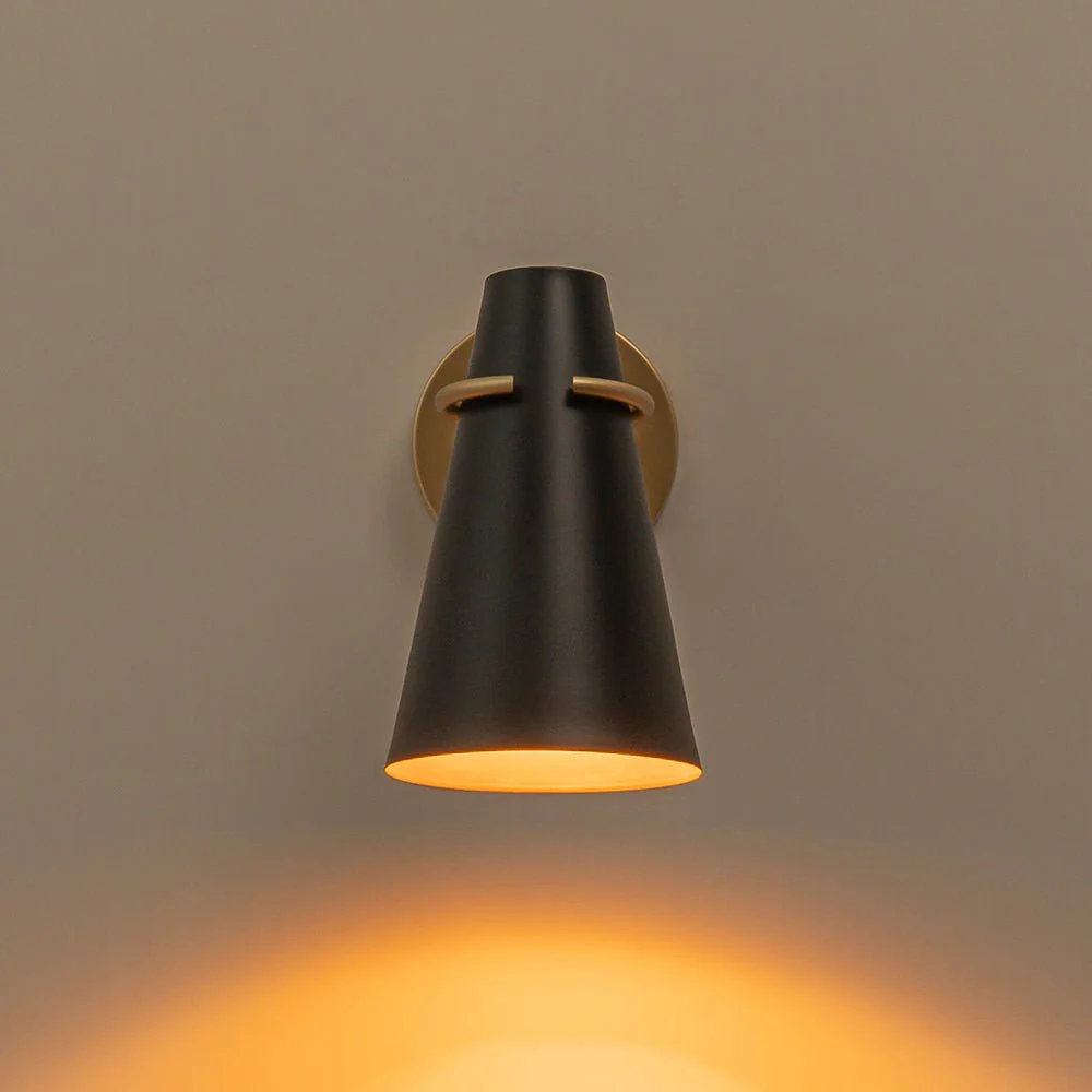 1-Light Adjustable Head Metal Cone Vanity Wall Sconce - Image 6