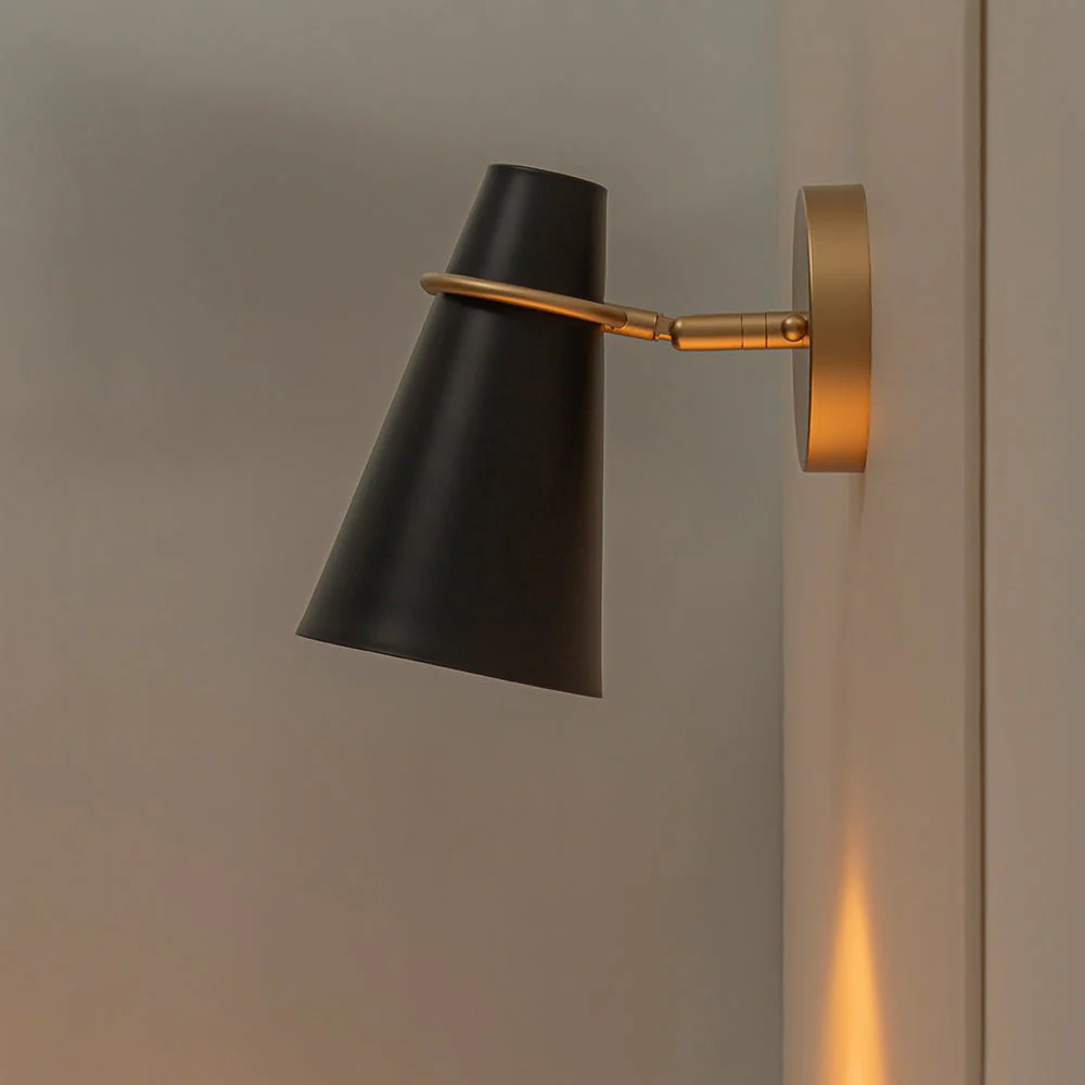 1-Light Adjustable Head Metal Cone Vanity Wall Sconce - Image 7