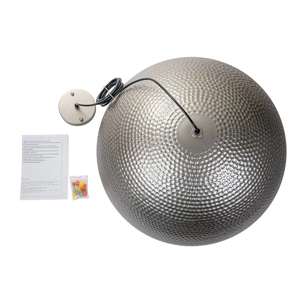 1-Light Antique Oversized Hammered Dome Pendant Light - Image 10