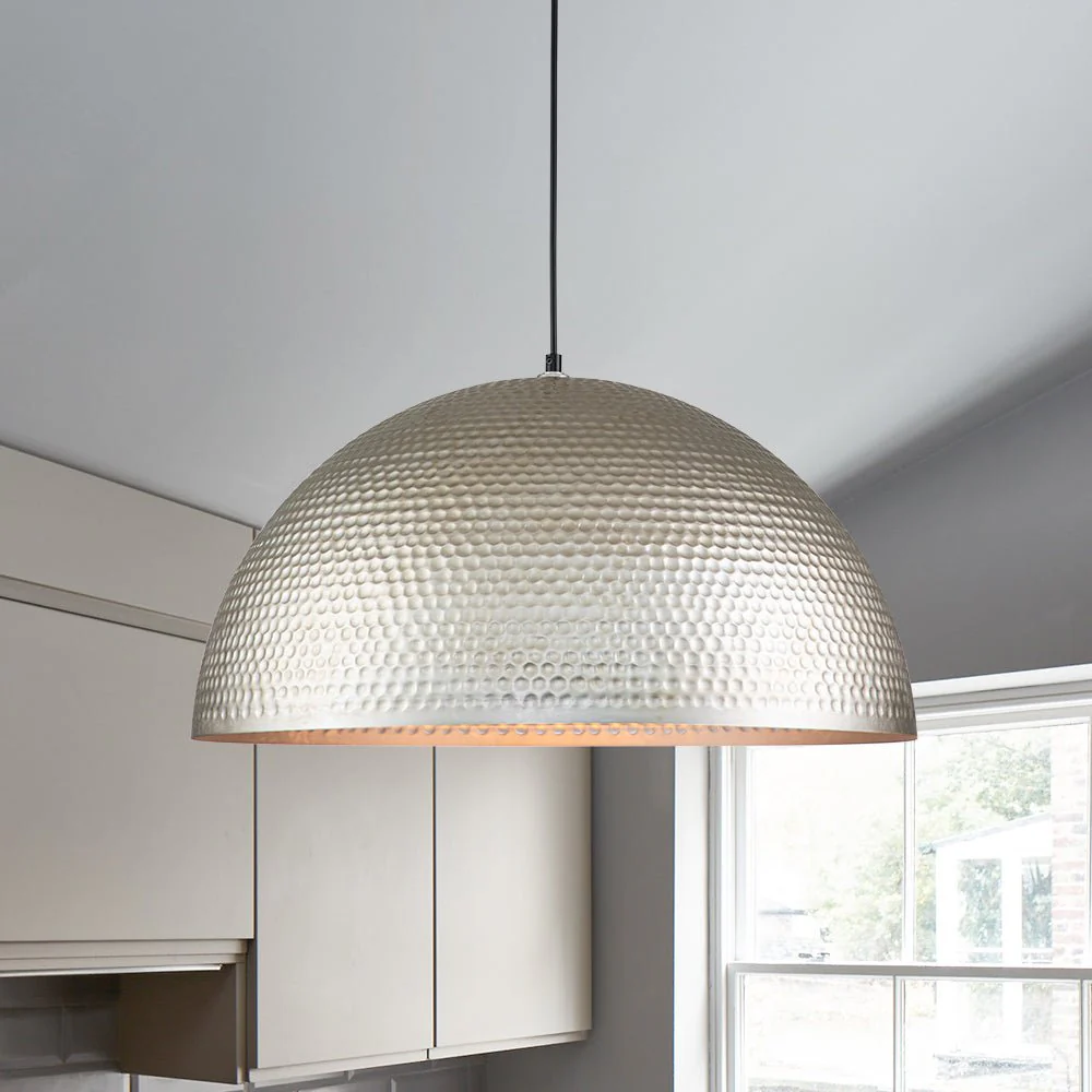 1-Light Antique Oversized Hammered Dome Pendant Light - Image 2