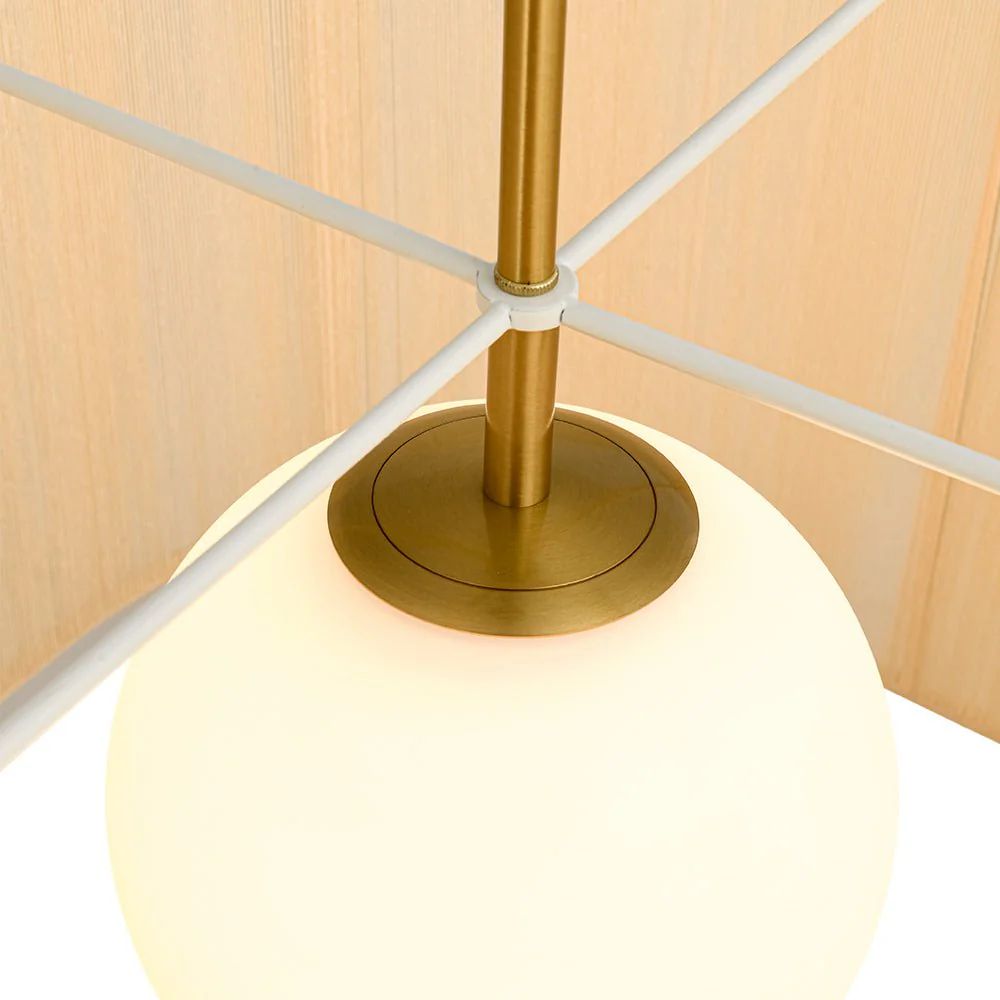 1-Light Beige Woven Thread Wavy Drum Cage Chandelier - Image 12
