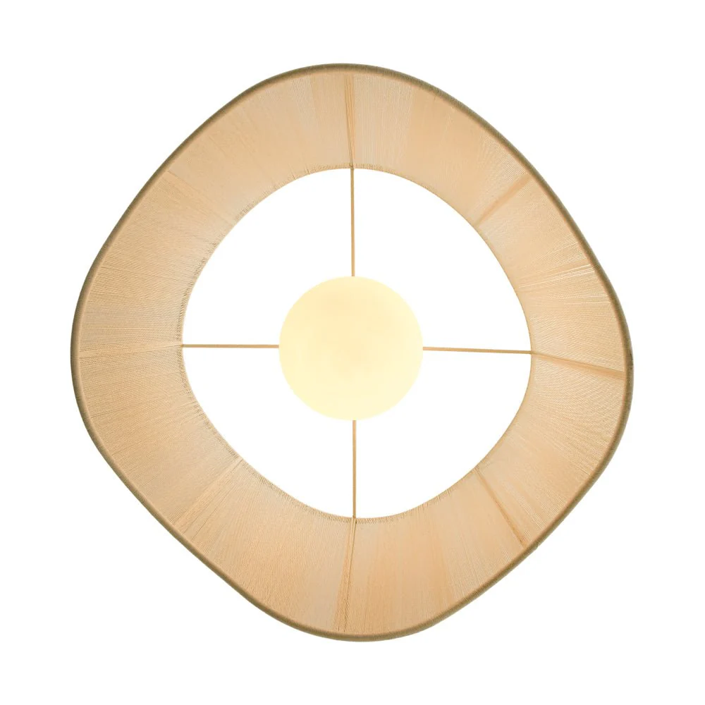 1-Light Beige Woven Thread Wavy Drum Cage Chandelier - Image 14