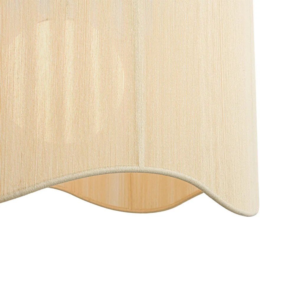 1-Light Beige Woven Thread Wavy Drum Cage Chandelier - Image 9