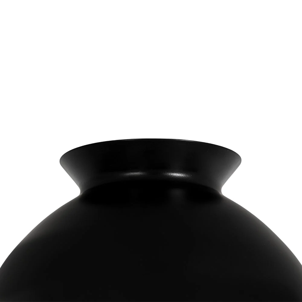 1-Light Black Dome Frosted Glass Shade Semi Flush Mount - Image 12