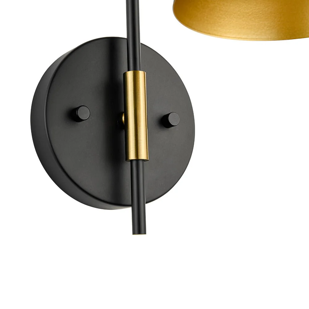 1-Light Black Gold 90-Degree Adjustable Cone Wall Lamp - Image 10