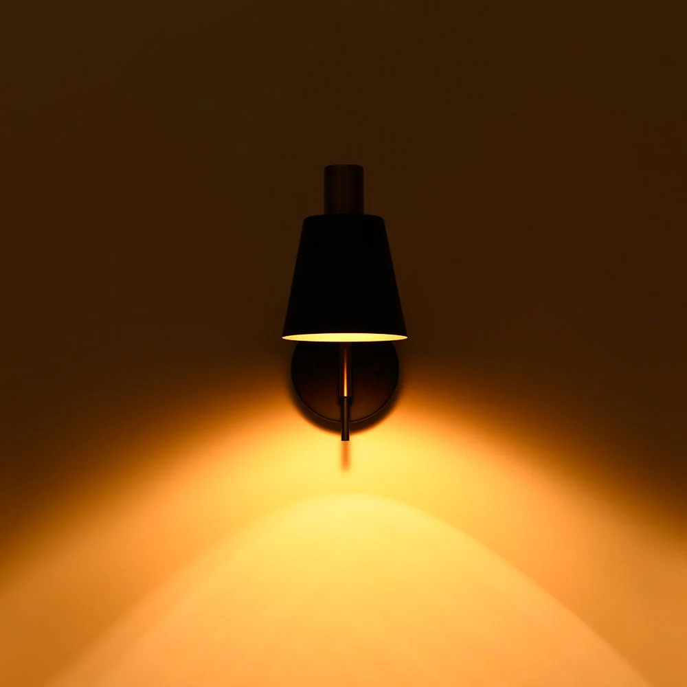 1-Light Black Gold 90-Degree Adjustable Cone Wall Lamp - Image 8