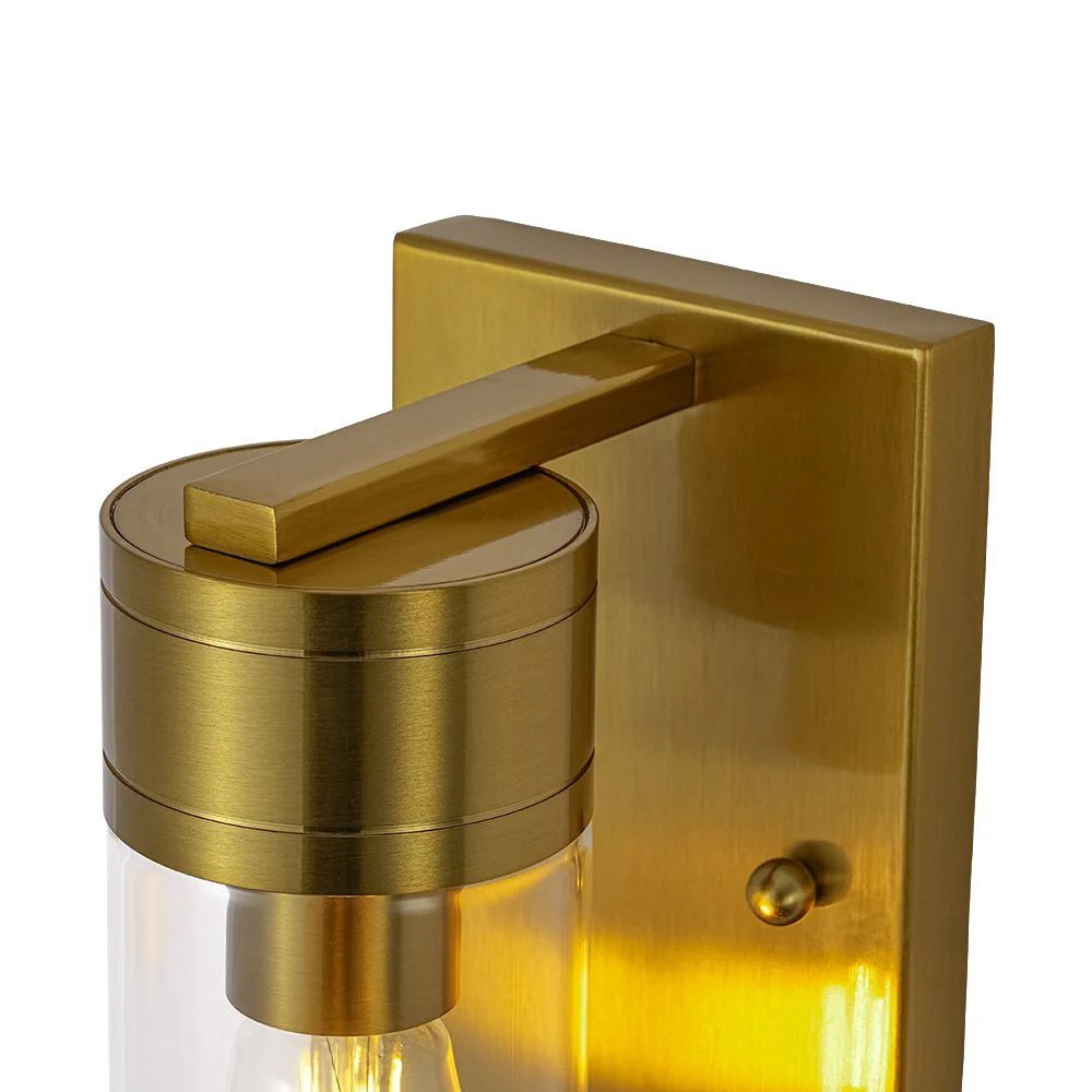 1-Light Clear Glass Cylinder Bathroom Vanity Wall Sconce - Image 8