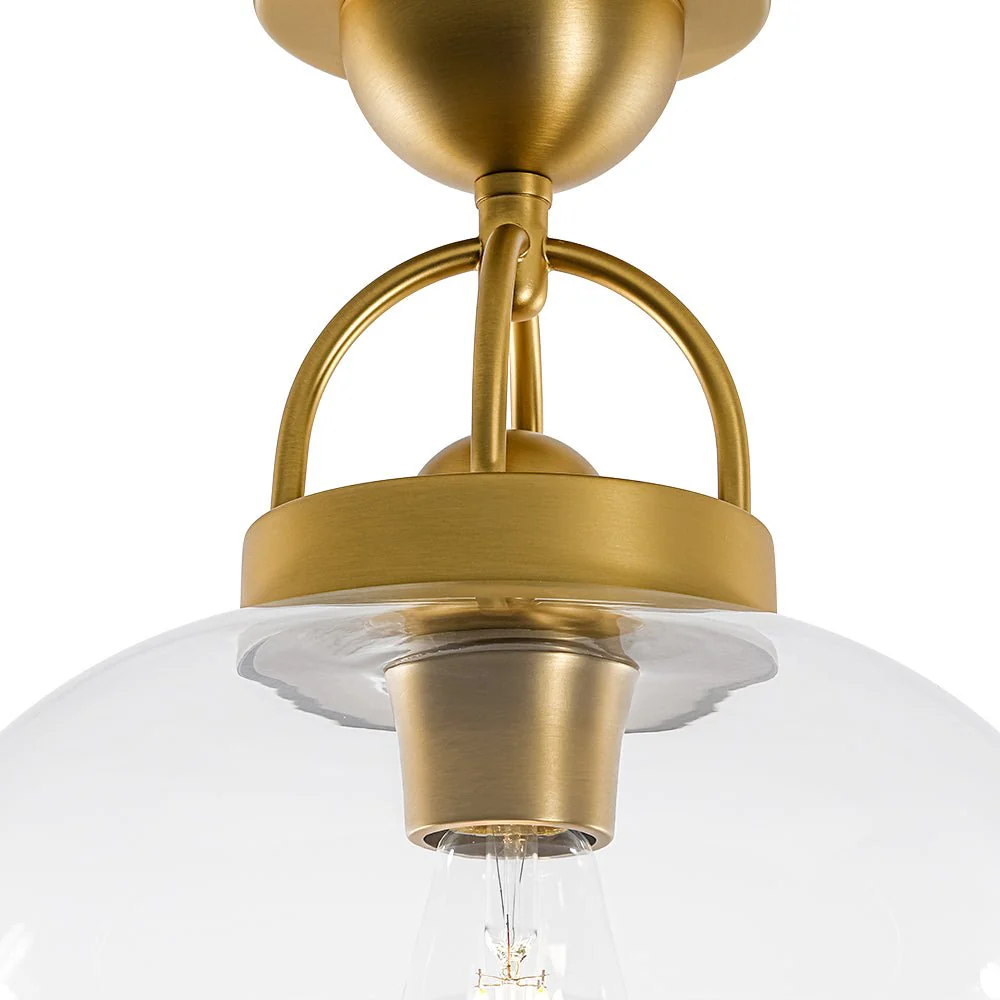 1-Light Clear Glass Dome Shade Semi Flush Mount - Image 13