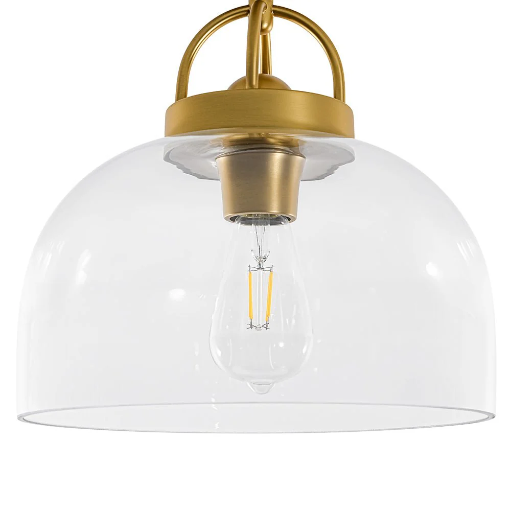 1-Light Clear Glass Dome Shade Semi Flush Mount - Image 14