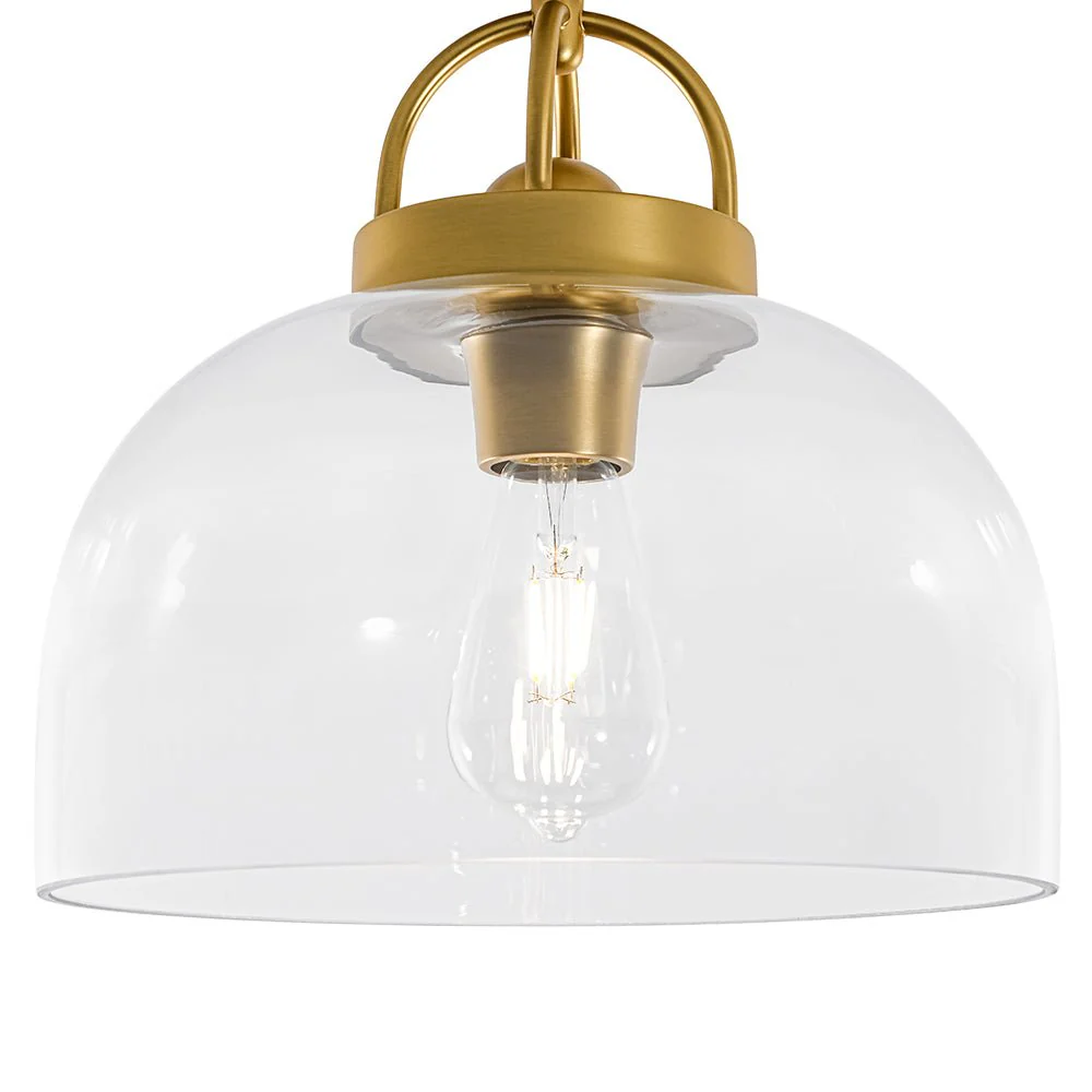 1-Light Clear Glass Dome Shade Semi Flush Mount - Image 15