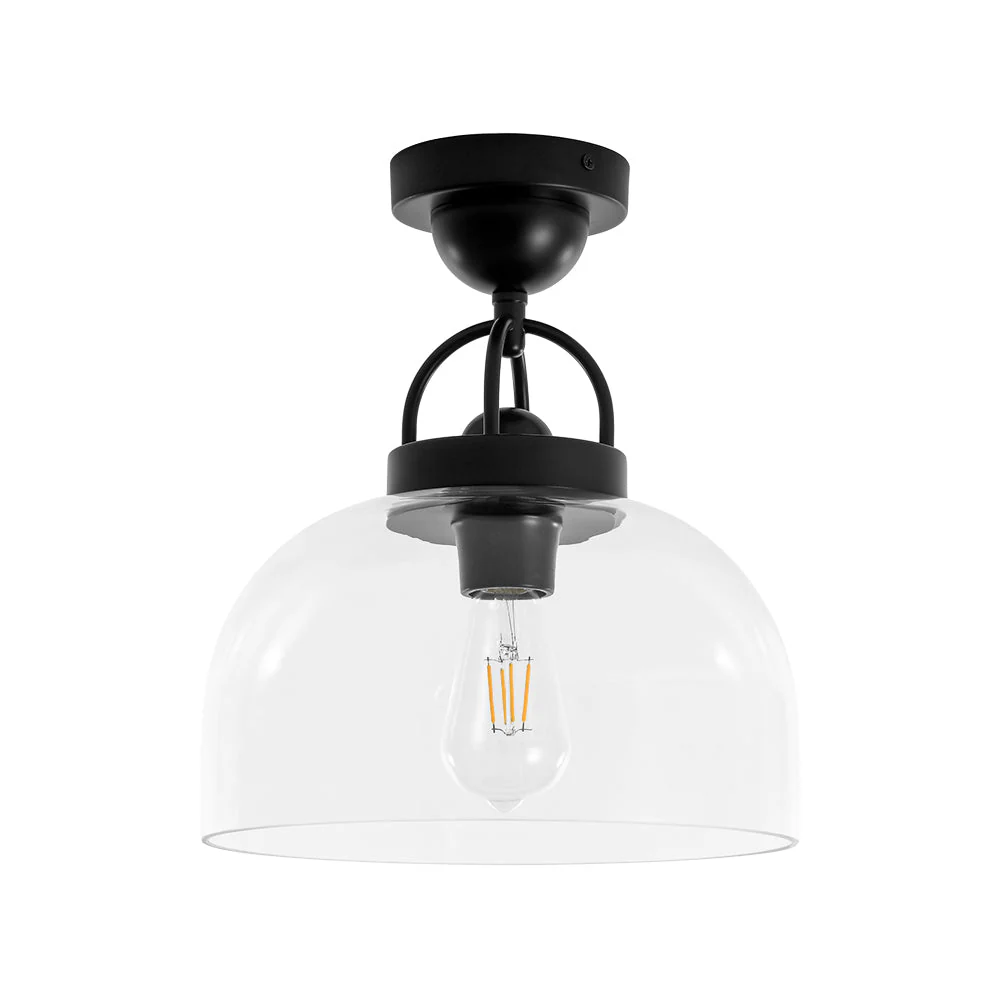 1-Light Clear Glass Dome Shade Semi Flush Mount - Image 17