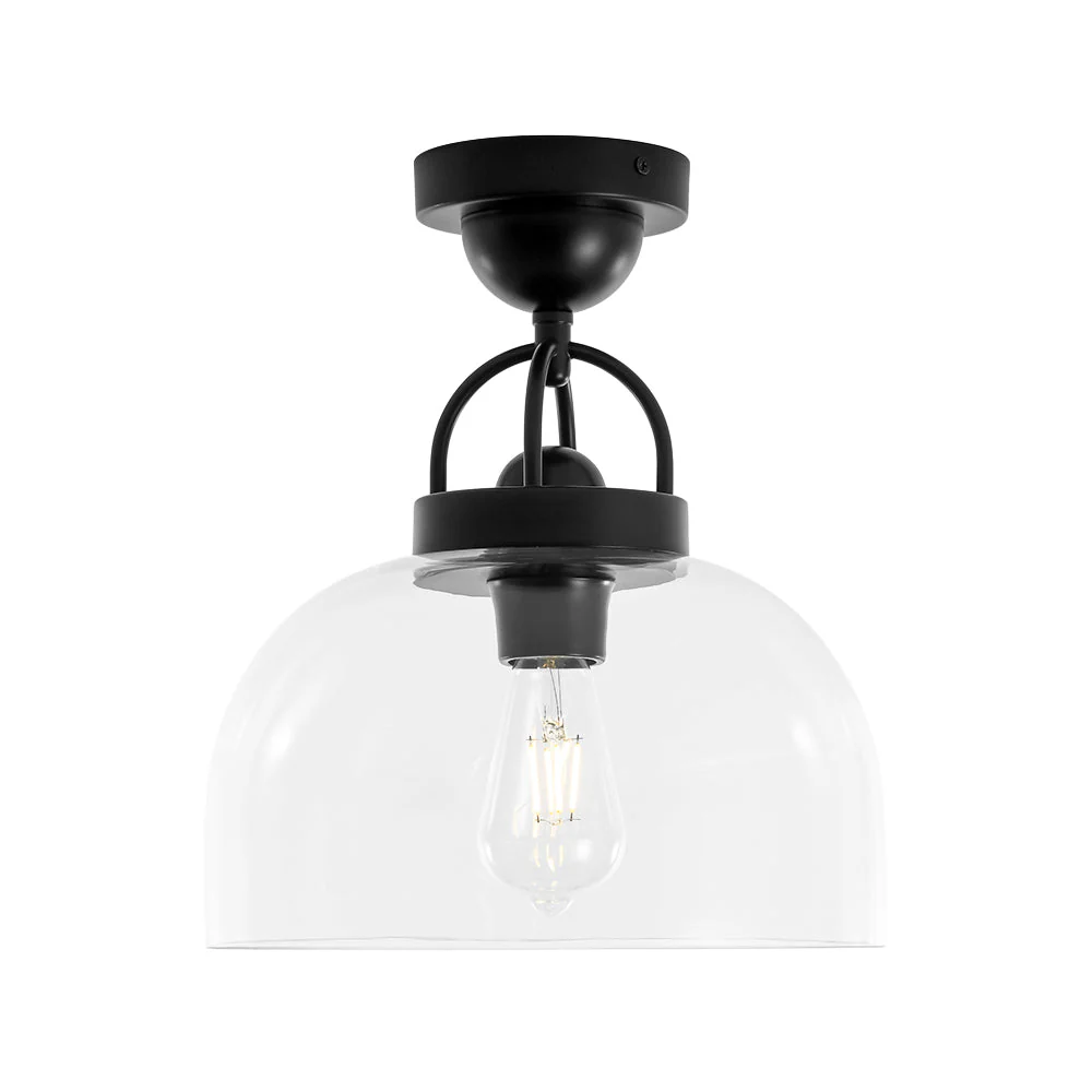 1-Light Clear Glass Dome Shade Semi Flush Mount - Image 18