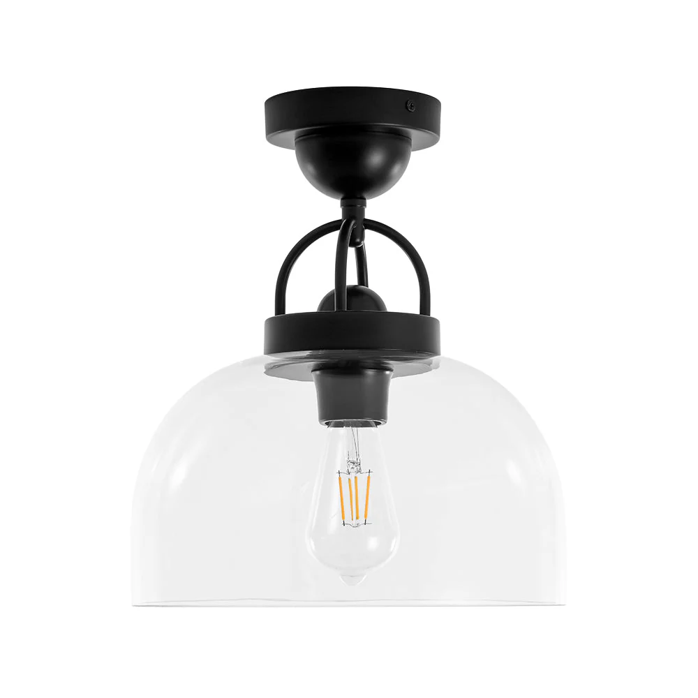 1-Light Clear Glass Dome Shade Semi Flush Mount - Image 19