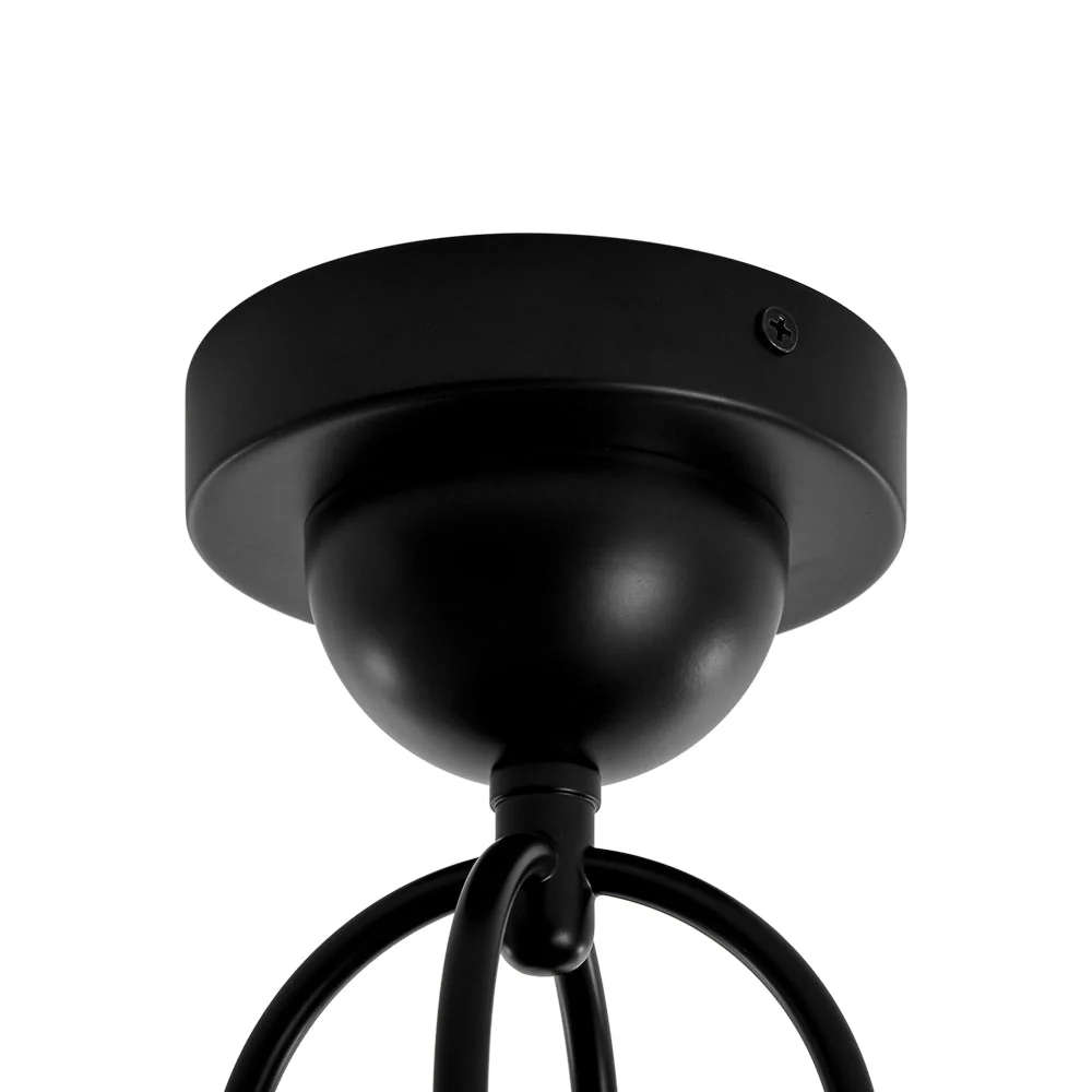 1-Light Clear Glass Dome Shade Semi Flush Mount - Image 22