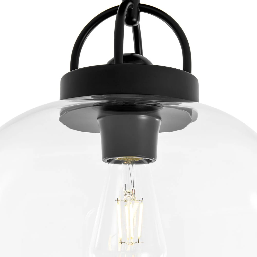 1-Light Clear Glass Dome Shade Semi Flush Mount - Image 23
