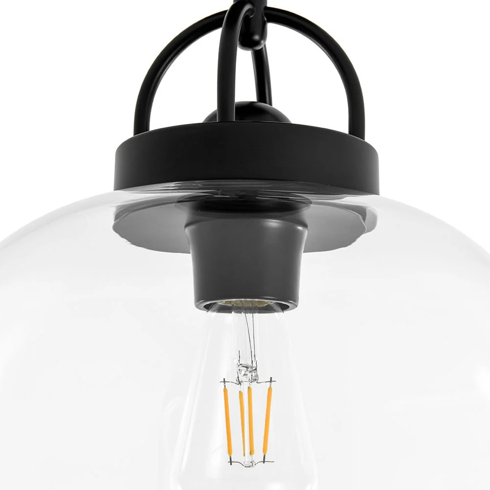 1-Light Clear Glass Dome Shade Semi Flush Mount - Image 24
