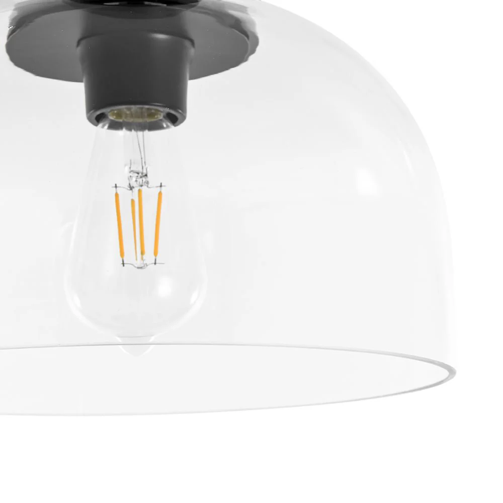 1-Light Clear Glass Dome Shade Semi Flush Mount - Image 25