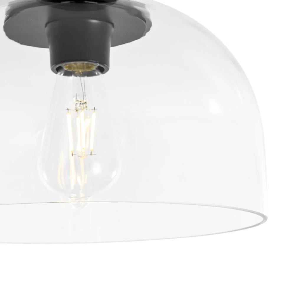 1-Light Clear Glass Dome Shade Semi Flush Mount - Image 26
