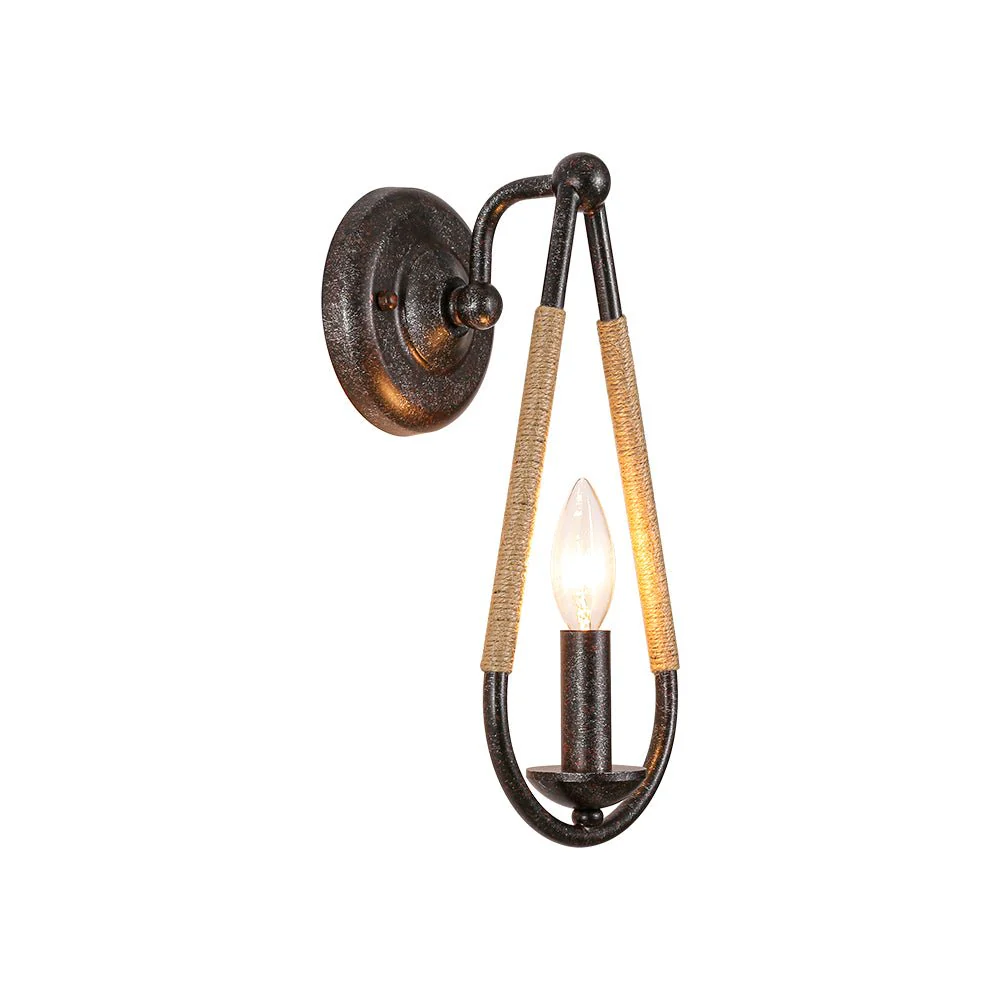 Barn 1-Light Hemp Rope Hanging Candle Style Wall Sconce - Image 3