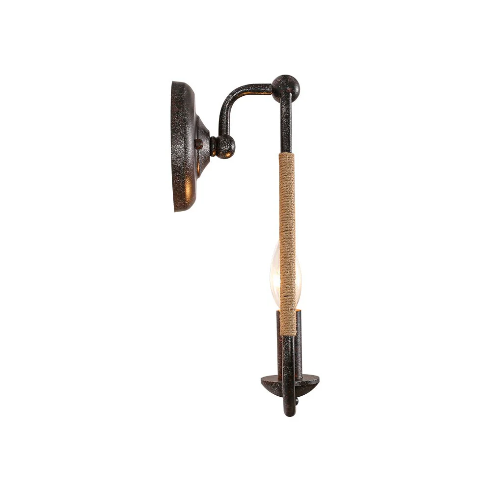 Barn 1-Light Hemp Rope Hanging Candle Style Wall Sconce - Image 5