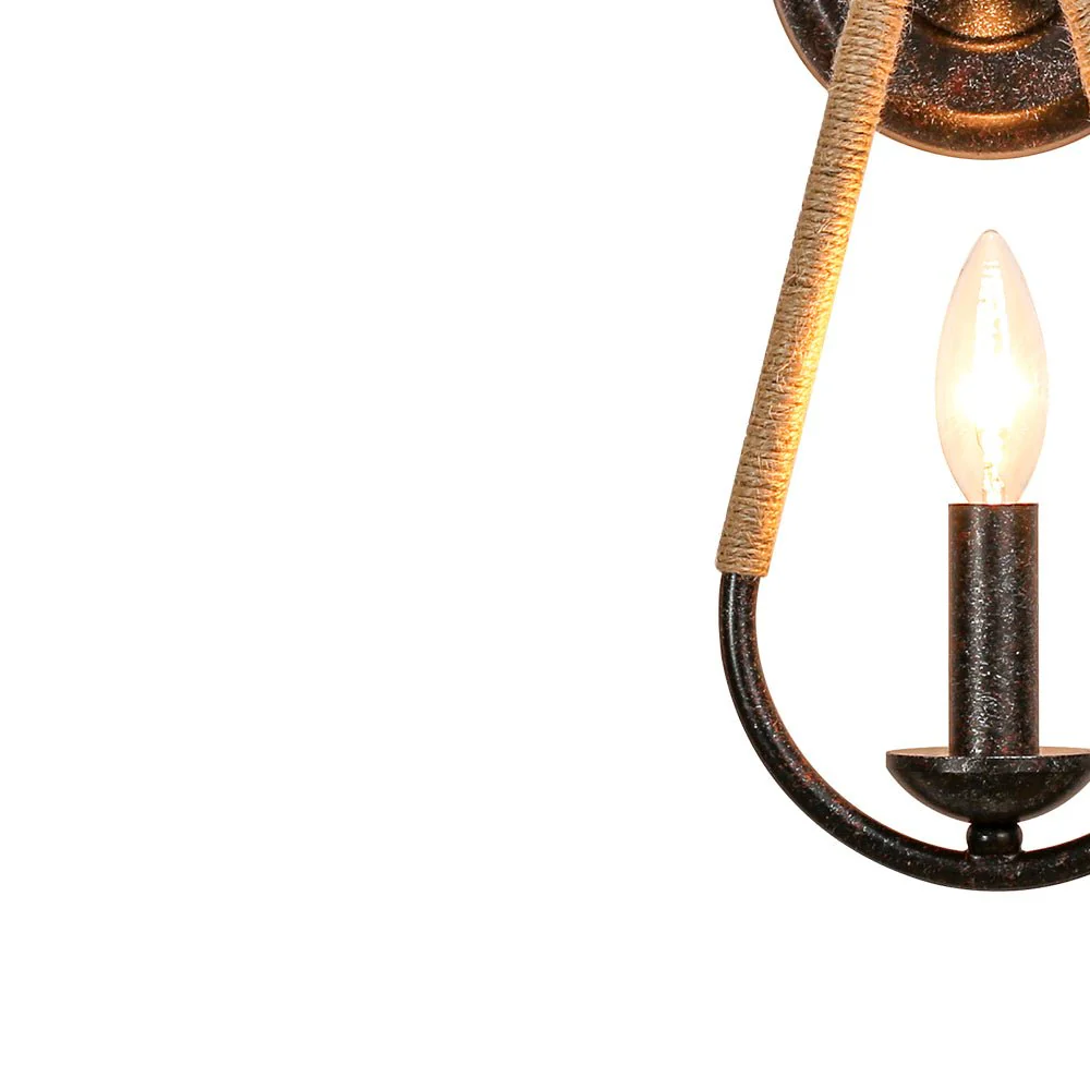 Barn 1-Light Hemp Rope Hanging Candle Style Wall Sconce - Image 9