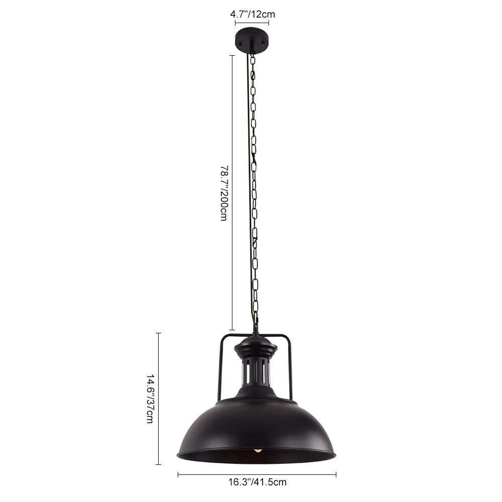 1-Light Industrial Dome Pendant Light - Image 28