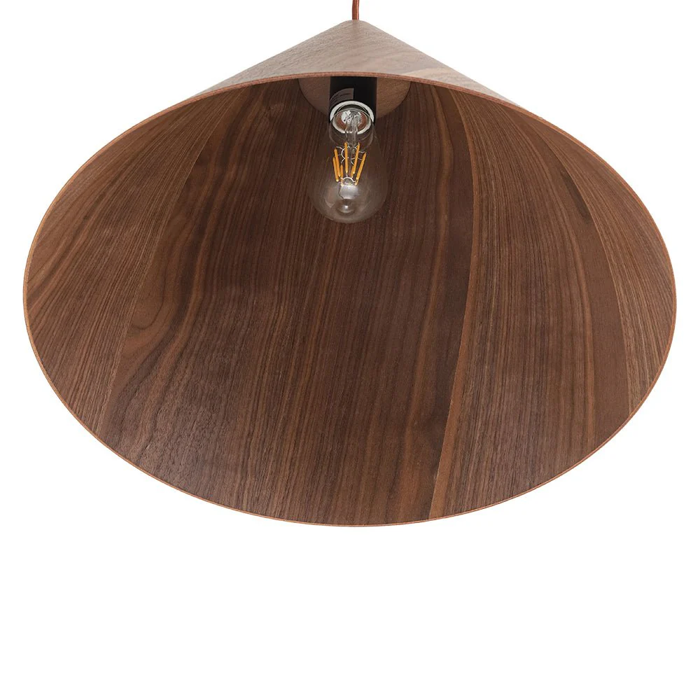 1-Light Modern Farmhouse Wood Grain Cone Kitchen Pendant - Image 13