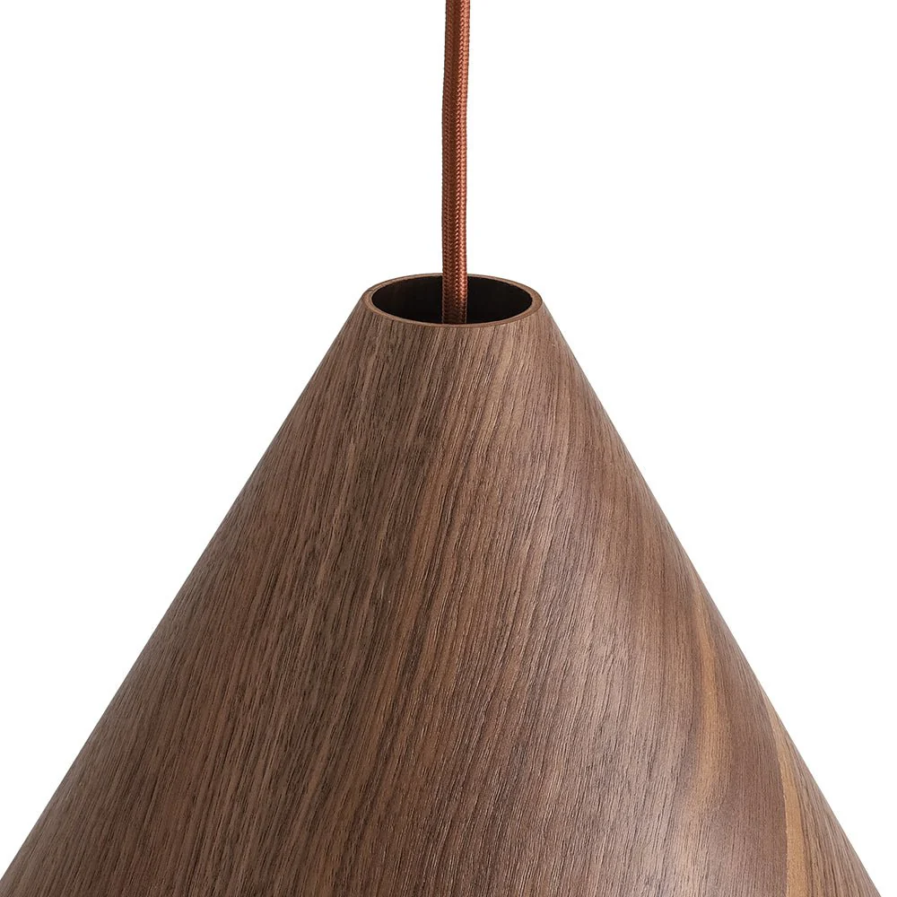 1-Light Modern Farmhouse Wood Grain Cone Kitchen Pendant - Image 16