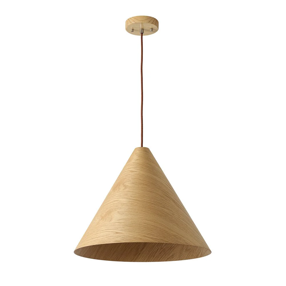 1-Light Modern Farmhouse Wood Grain Cone Kitchen Pendant - Image 18