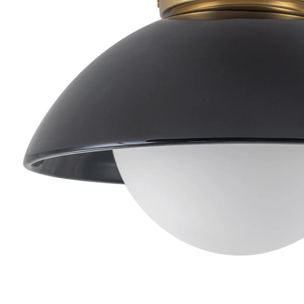1-Light Ceramic Dome Frosted Shade Semi Flush Mount - Image 10
