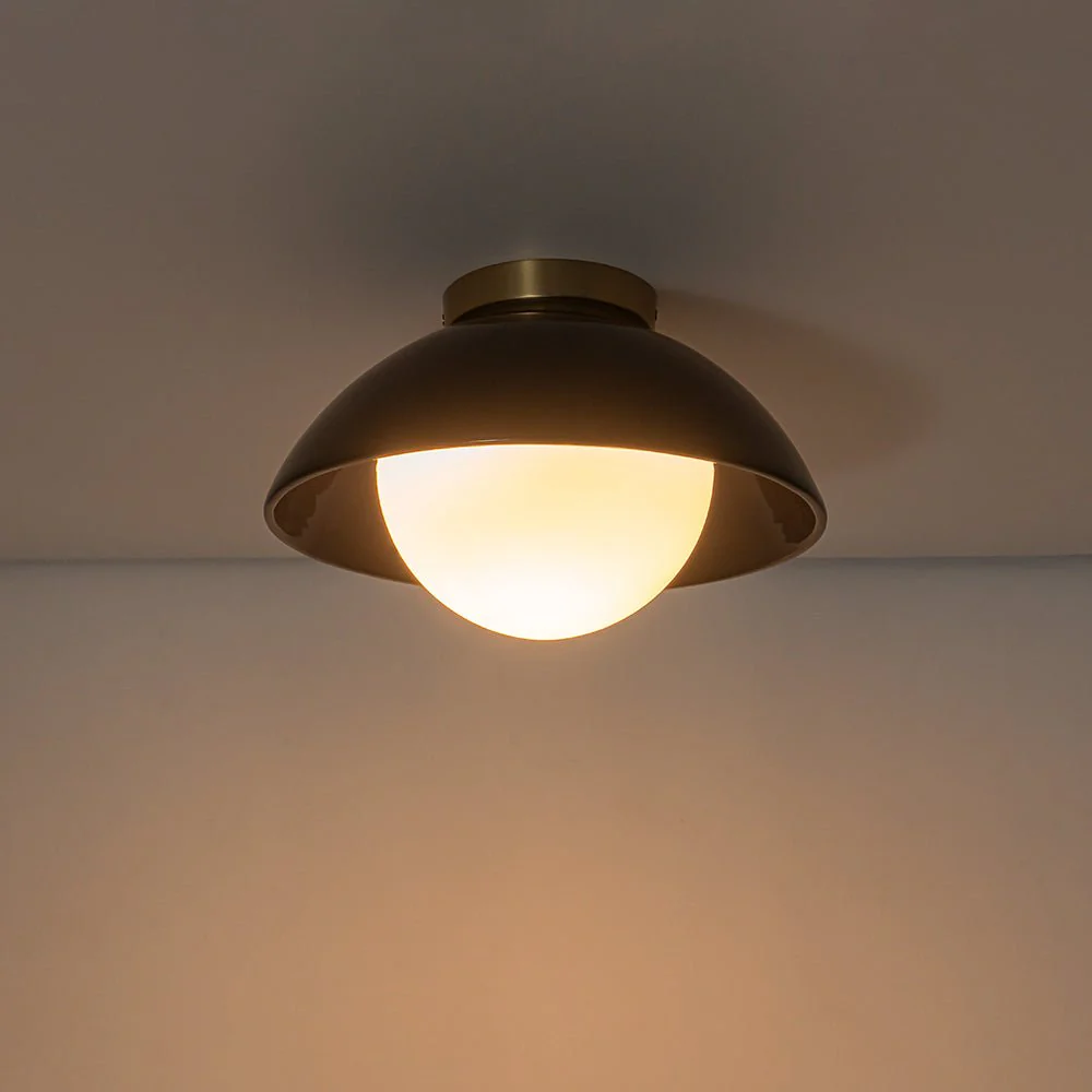 1-Light Ceramic Dome Frosted Shade Semi Flush Mount - Image 13
