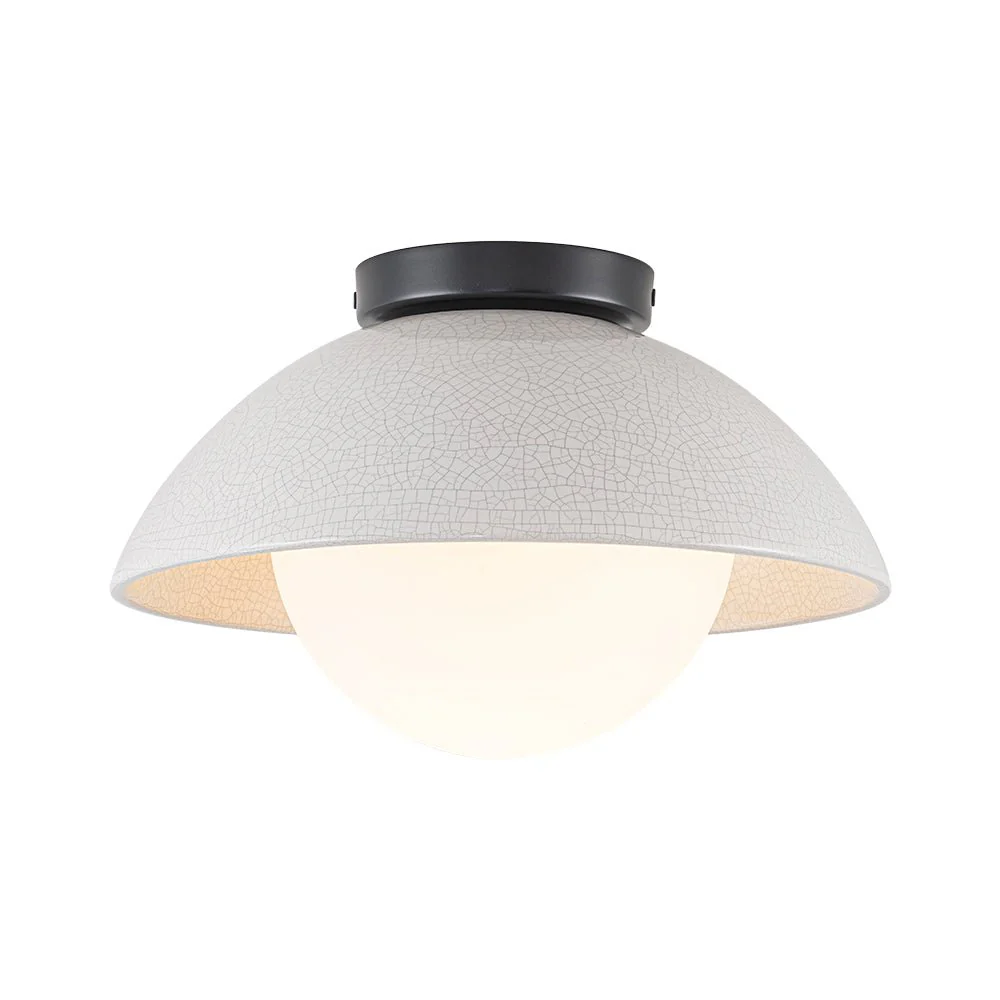 1-Light Ceramic Dome Frosted Shade Semi Flush Mount - Image 14