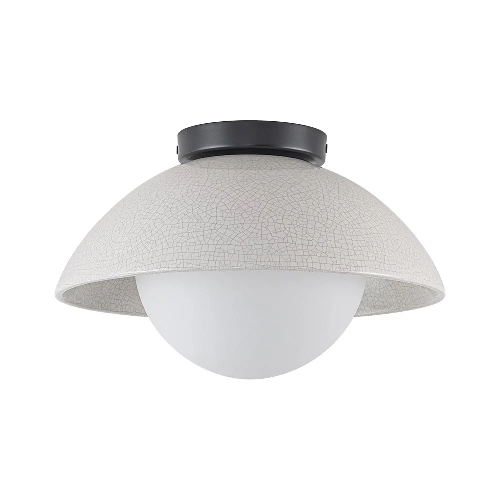 1-Light Ceramic Dome Frosted Shade Semi Flush Mount - Image 15