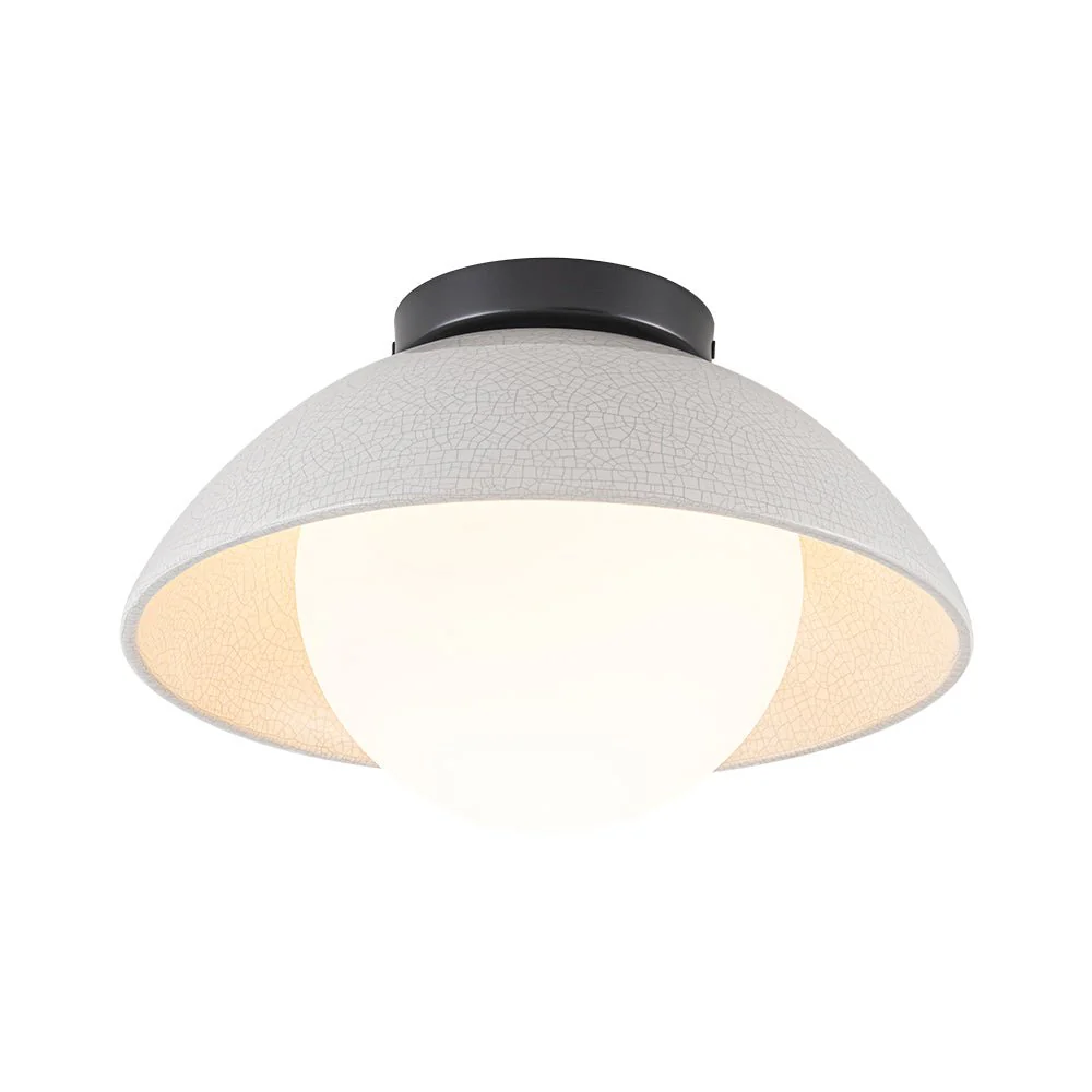 1-Light Ceramic Dome Frosted Shade Semi Flush Mount - Image 16